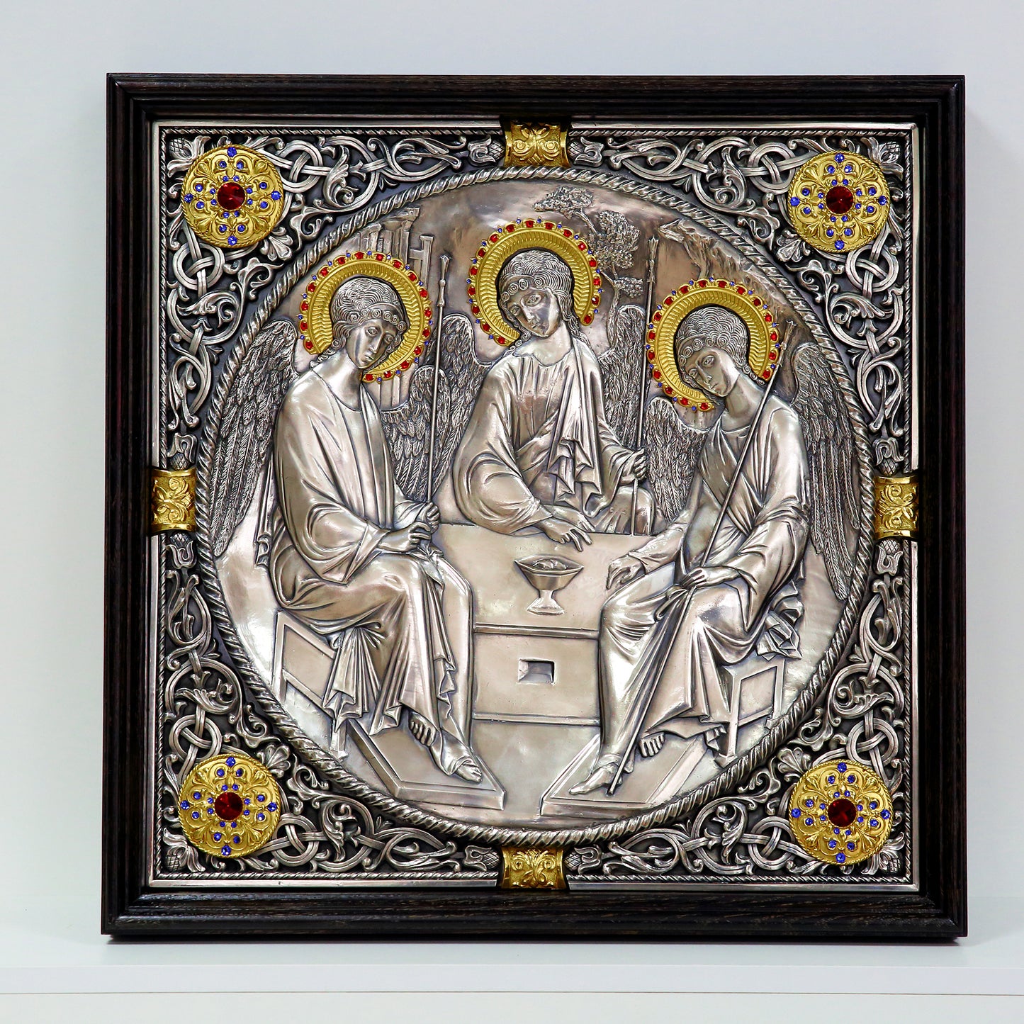 Icoana Sfânta Treime la pret de 4850 RON, andrei rubliov icoana sfintei treimi, basorelief, icoana sf treime, icoana sfanta treime, icoane, icoane cu sfanta treime, sf treime icoana, sfanta treime, sfanta treime andrei rubliov, sfanta treime icoane, Tablouri