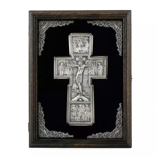 Crucifix în ramă K04 la pret de 1160 RON, cruce, cruce ortodoxa, cruce ortodoxa model, crucifix, crucifix ortodox, crucifixul, modele de cruci ortodoxe