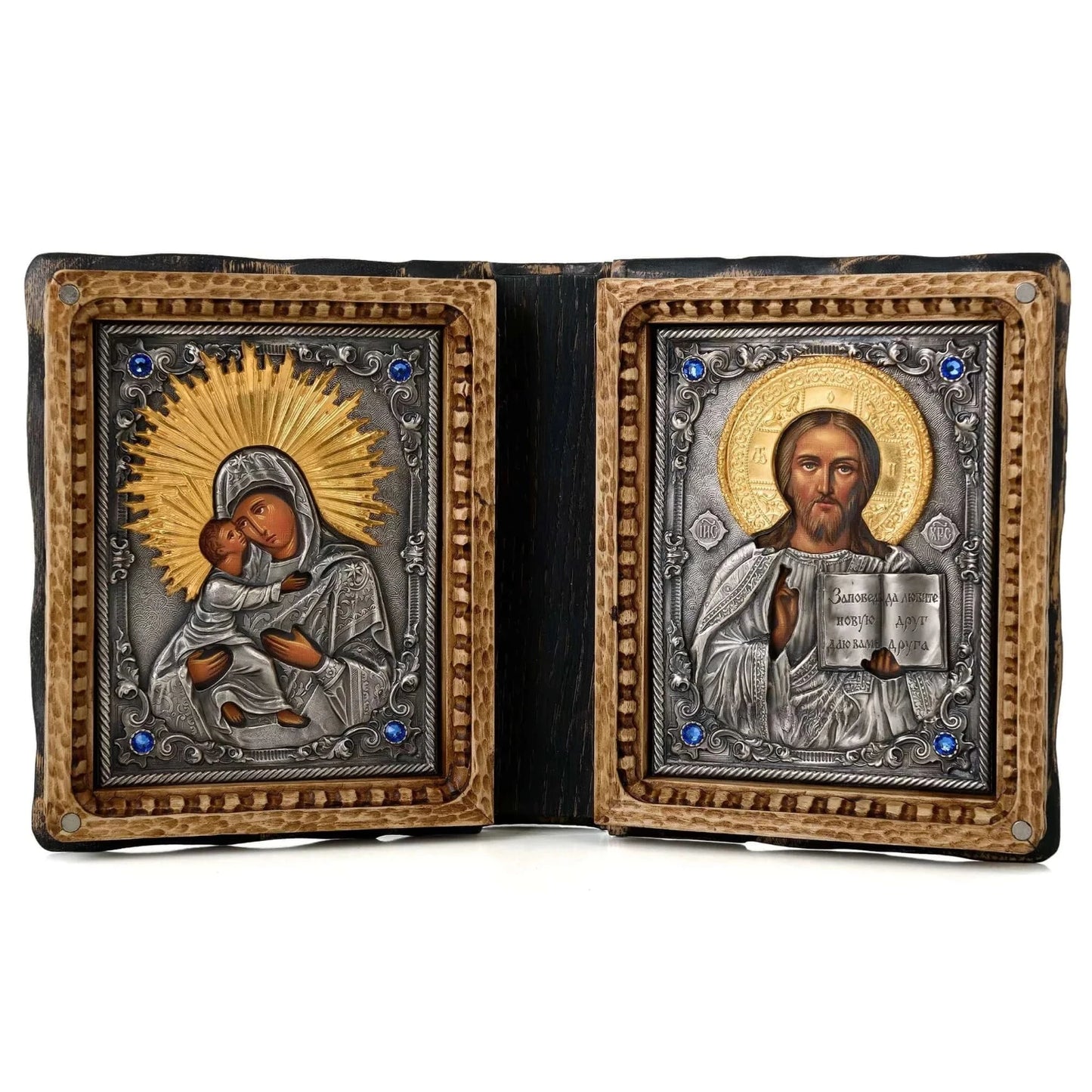 Icoana Diptic Maica Domnului și Iisus Hristos la pret de 1790 RON, diptic, diptice, ferecate, icoana diptic, icoana iisus hristos, icoana maicii domnului, icoane