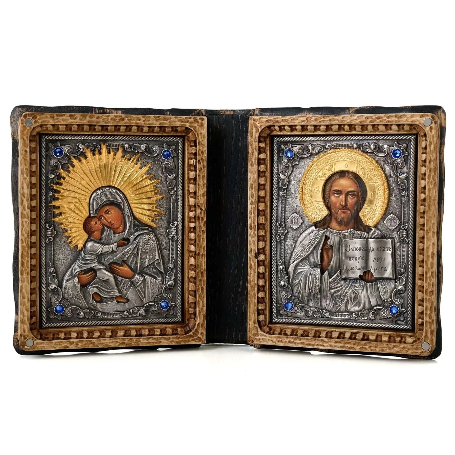 Icoana Diptic Maica Domnului și Iisus Hristos la pret de 1790 RON, diptic, diptice, ferecate, icoana diptic, icoana iisus hristos, icoana maicii domnului, icoane