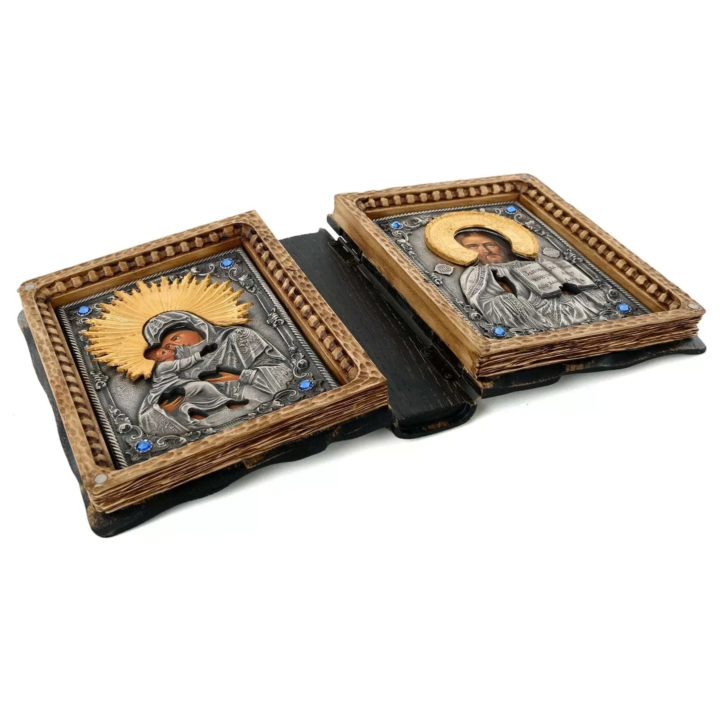 Icoana Diptic Maica Domnului și Iisus Hristos la pret de 1790 RON, diptic, diptice, ferecate, icoana diptic, icoana iisus hristos, icoana maicii domnului, icoane
