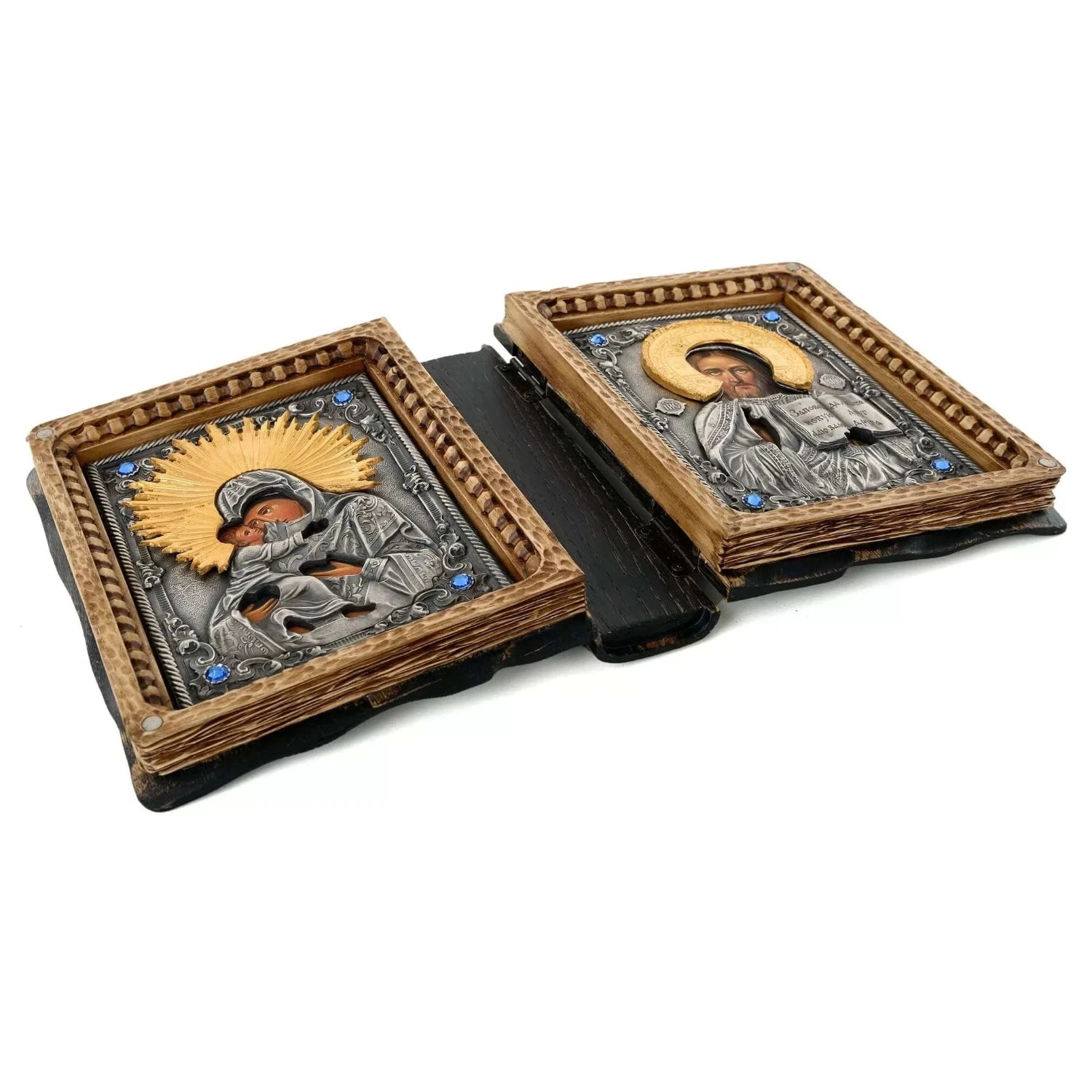 Icoana Diptic Maica Domnului și Iisus Hristos la pret de 1790 RON, diptic, diptice, ferecate, icoana diptic, icoana iisus hristos, icoana maicii domnului, icoane