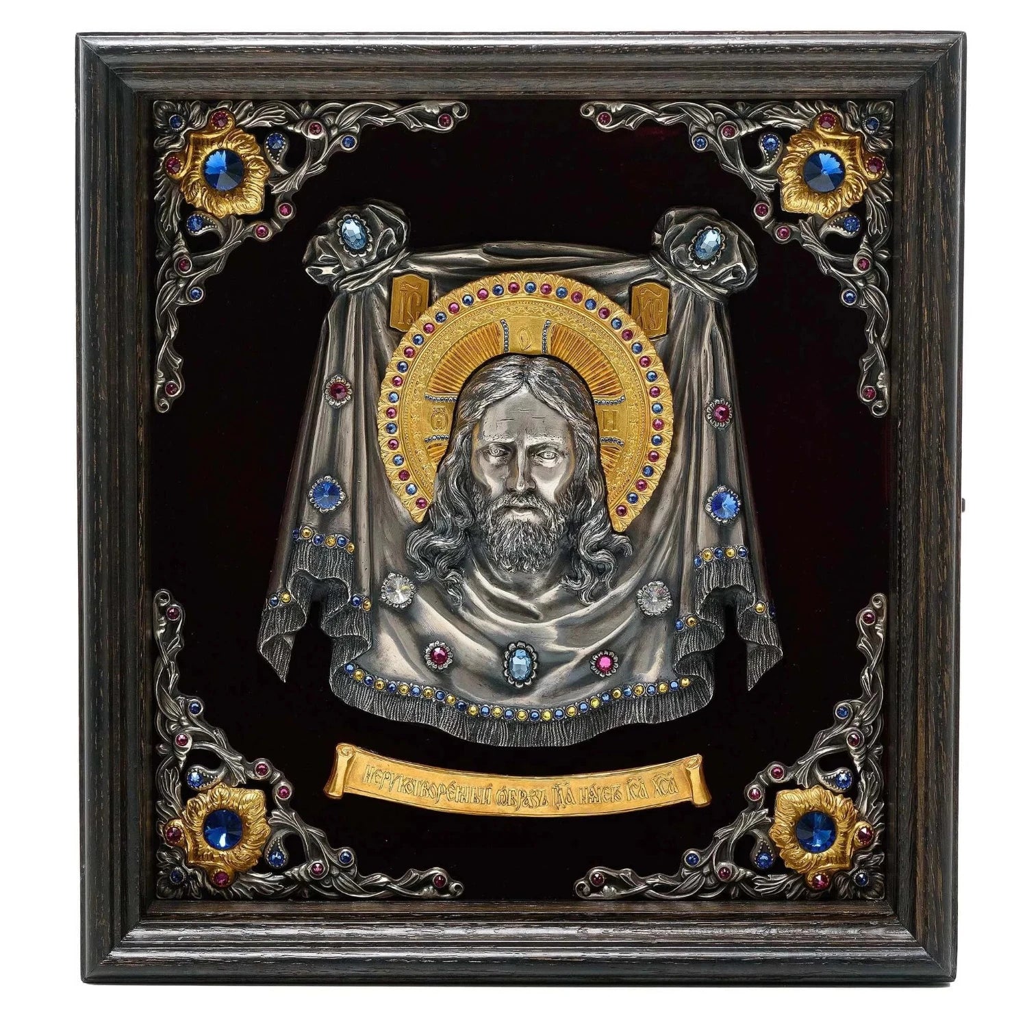 Icoana Domnului Iisus Hristos la pret de 4850 RON, basorelief, icoana, icoana cu iisus, icoana cu iisus hristos, icoana domnului iisus hristos, icoana iisus hristos, icoana iisus hristos pantocrator, icoana mahrama domnului, icoana ortodoxa, icoana sfanta mahrama a domnului, icoane, icoane iisus, icoane ortodoxe, Tablouri